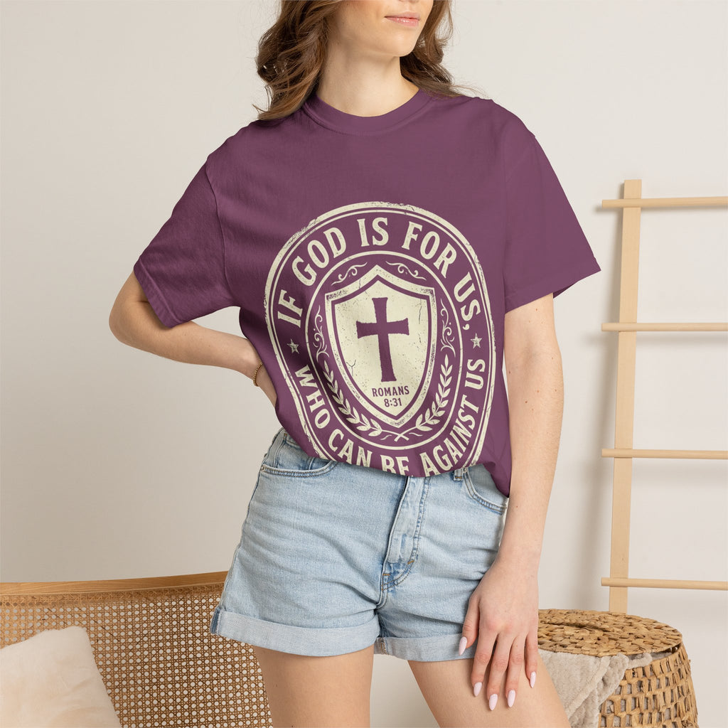 If God Is For Us T-Shirt — Christian Shield Faith Tee
