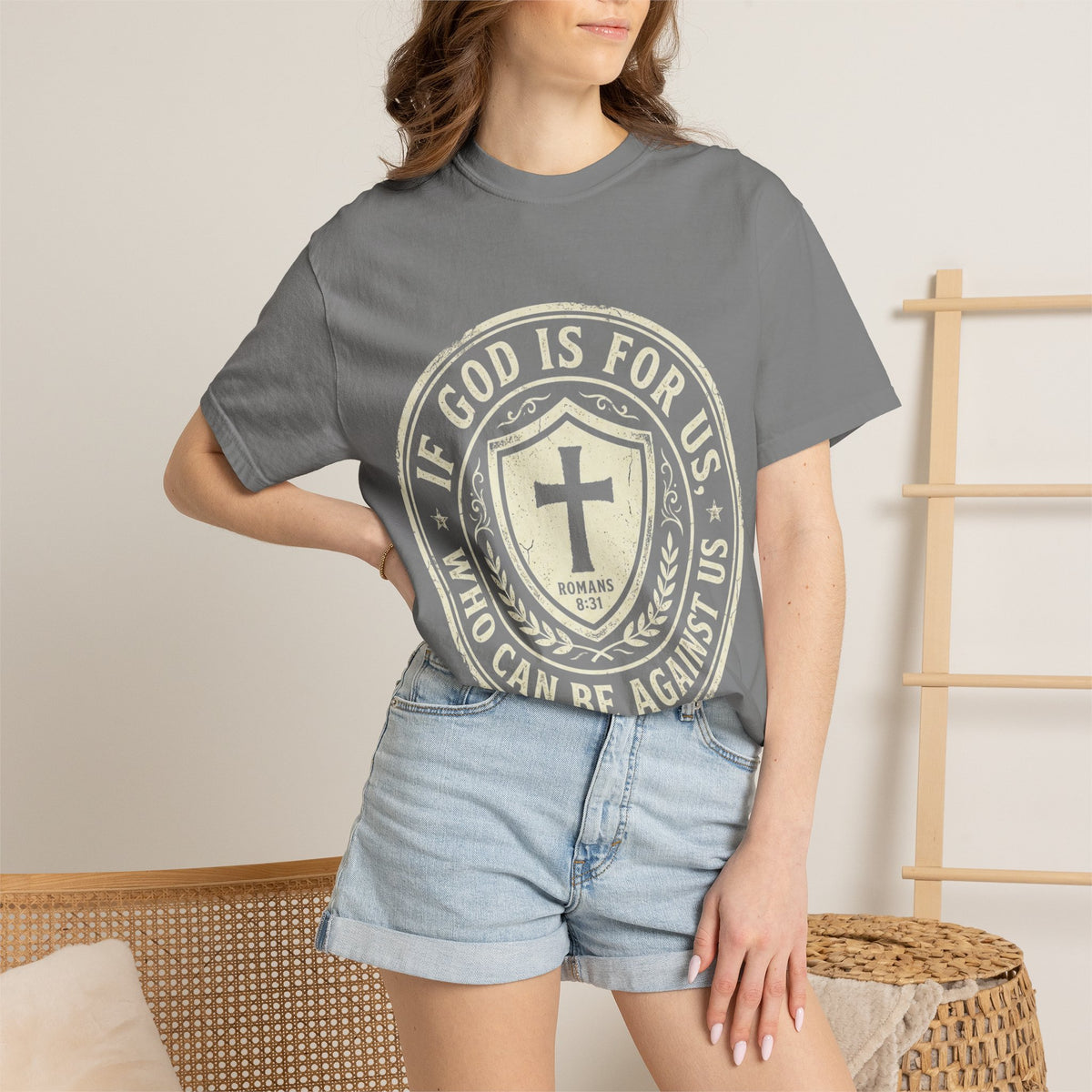 If God Is For Us T-Shirt — Christian Shield Faith Tee