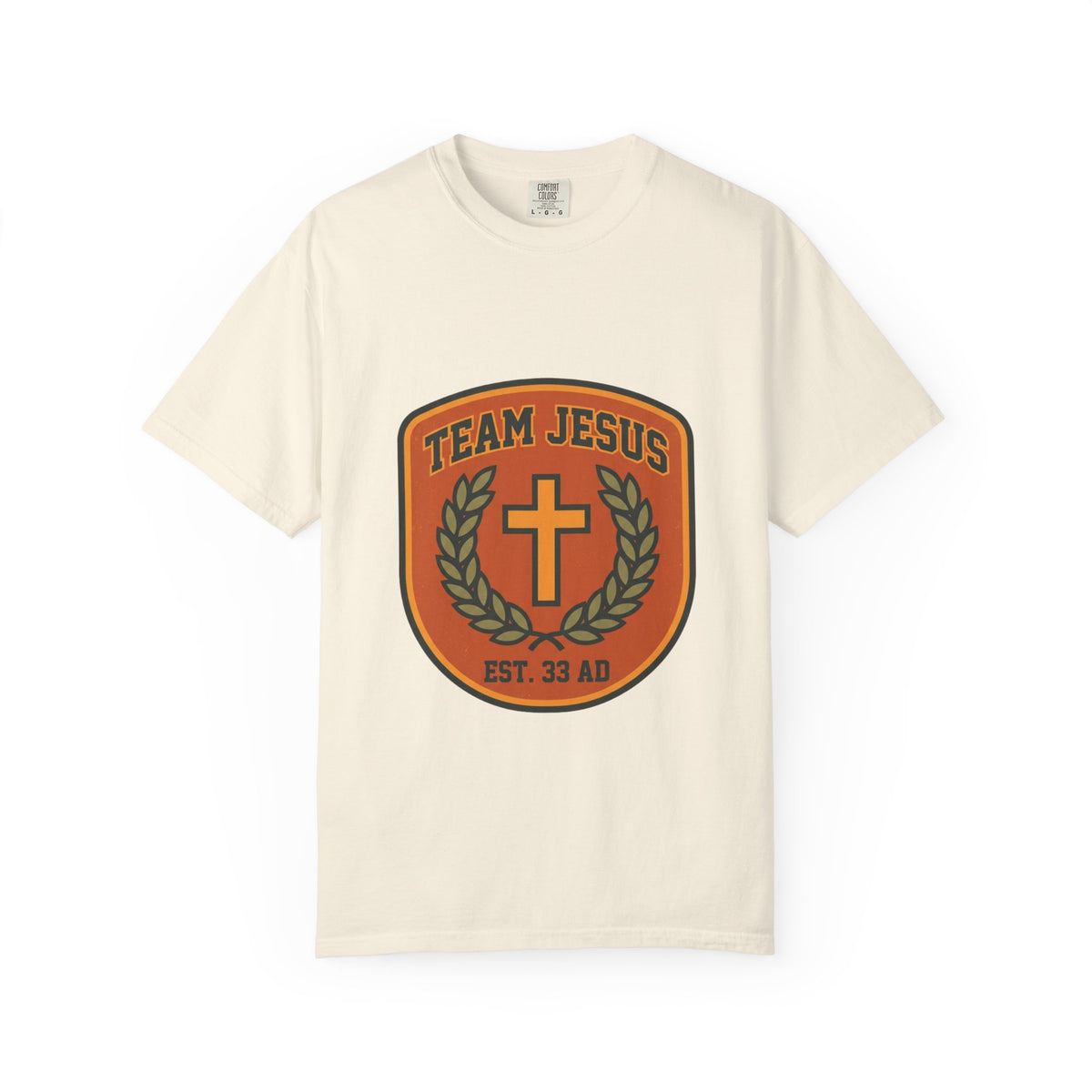 Team Jesus crest cross laurel T-shirt | Christian faith tee