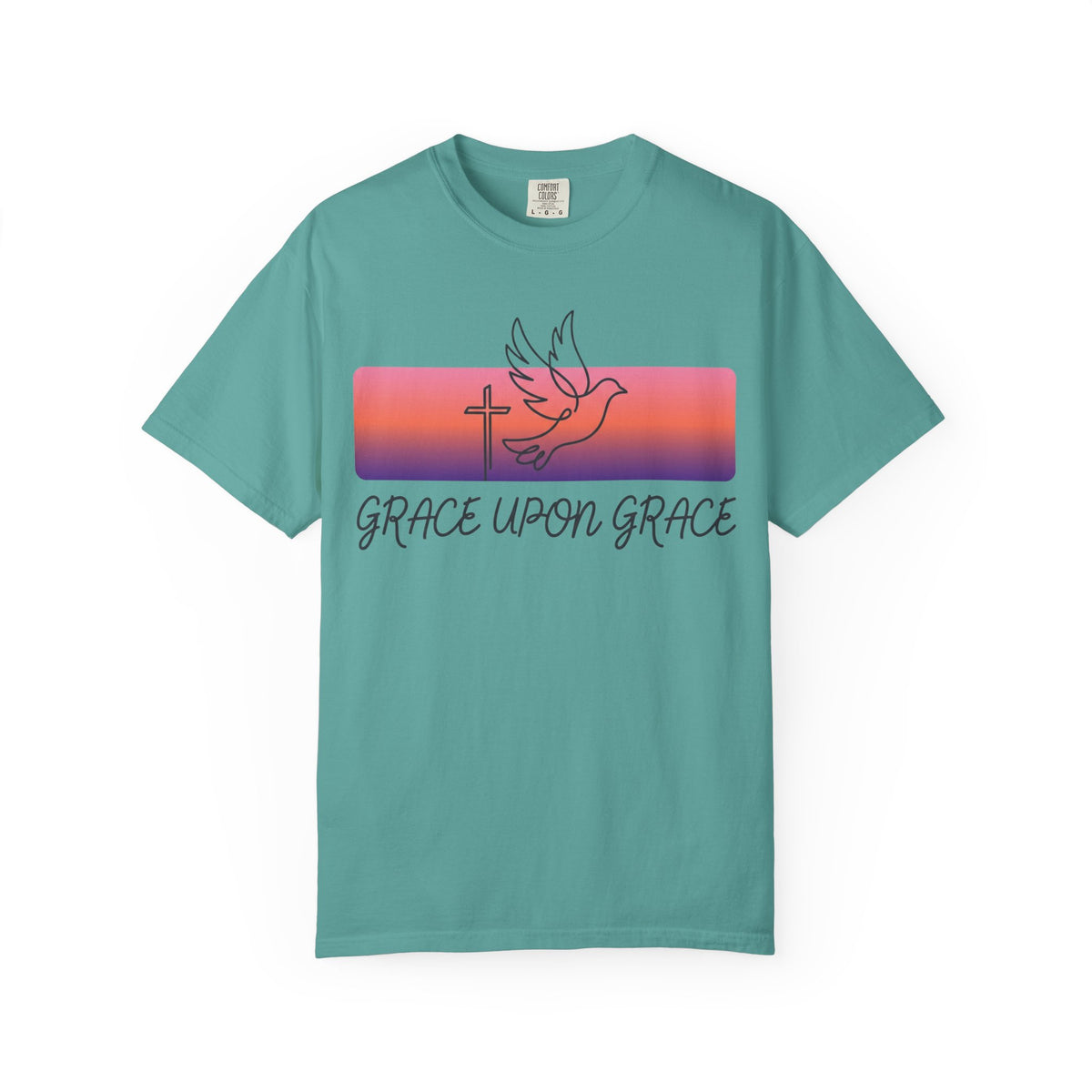 Grace Upon Grace dove and cross T-Shirt | Christian faith design