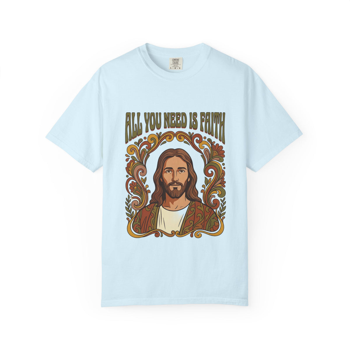 All You Need Is Faith Jesus Portrait T-shirt | Retro Religious Tee