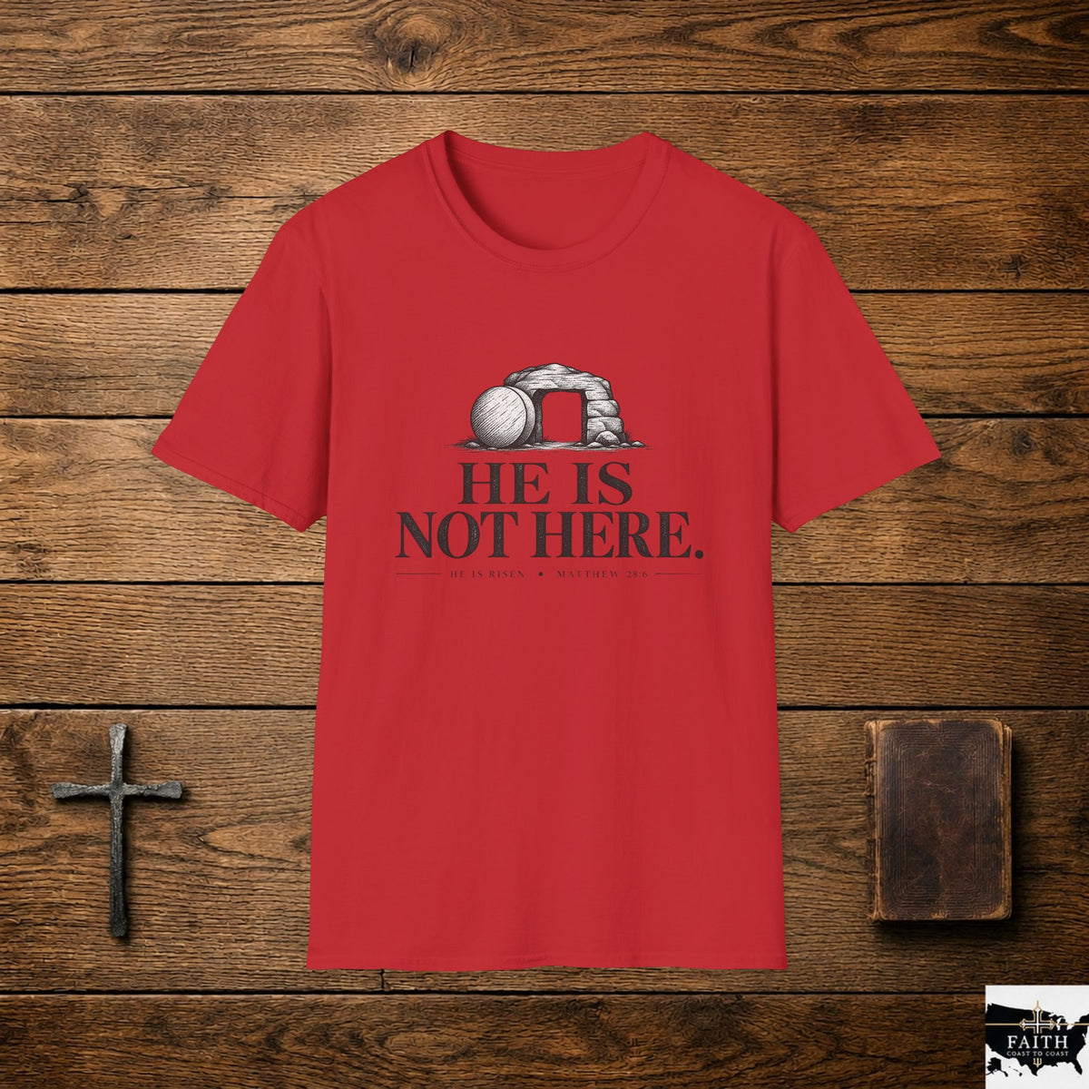 He Is Not Here tombstone tomb empty tomb T-Shirt | Easter resurrection