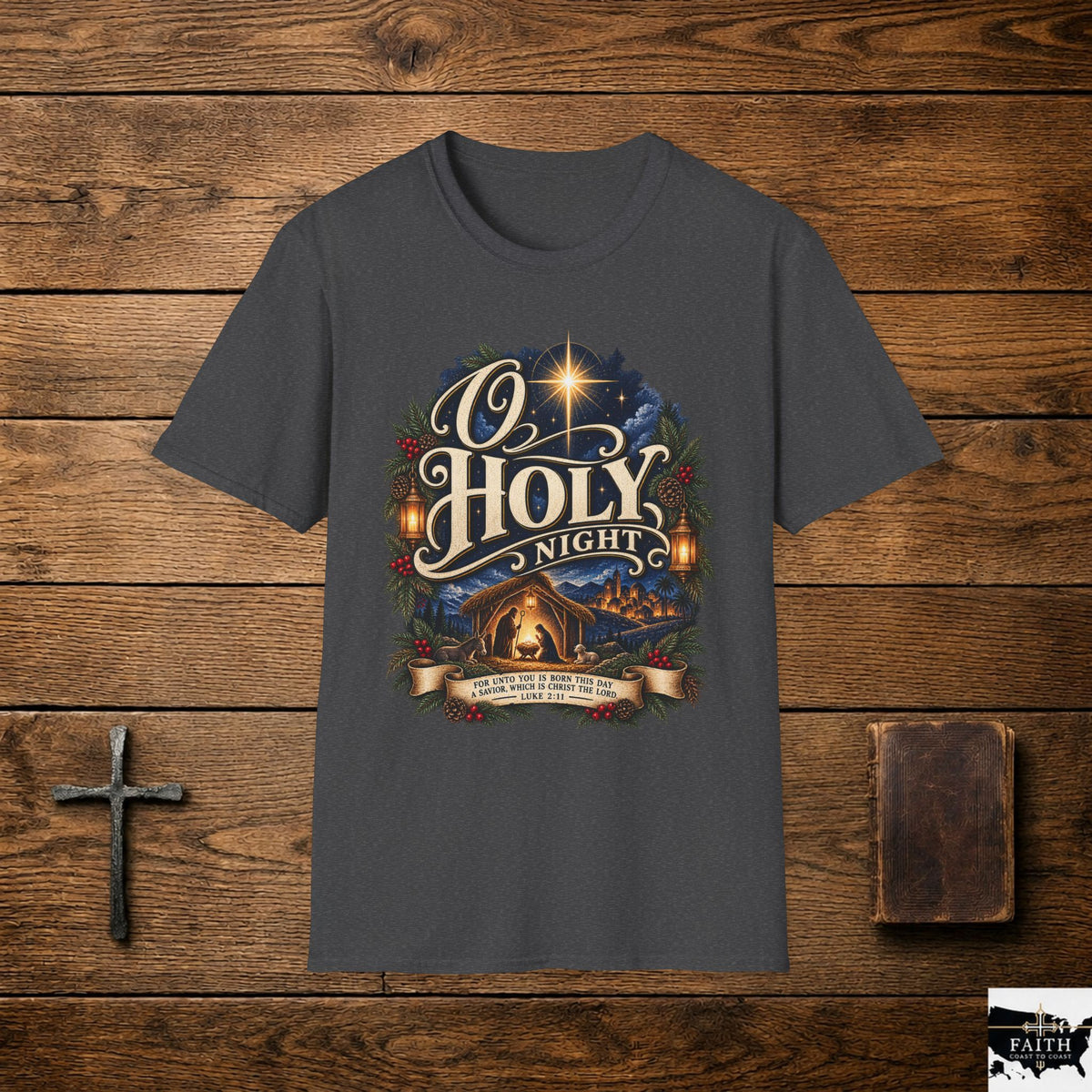 O Holy Night T-Shirt | Nativity Christmas Shirt, Religious Holiday Tee