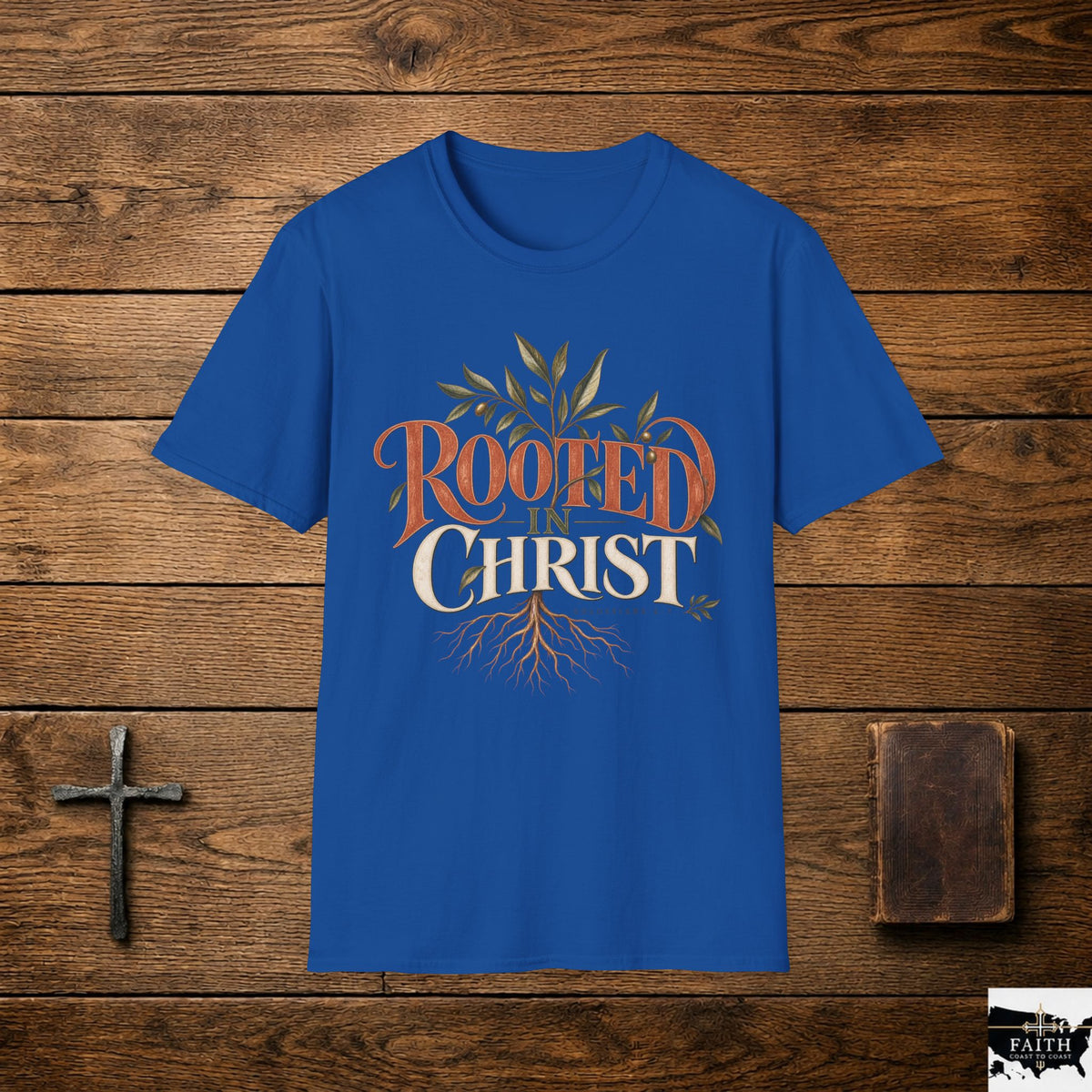 Rooted in Christ T-Shirt | Christian Faith Typography
