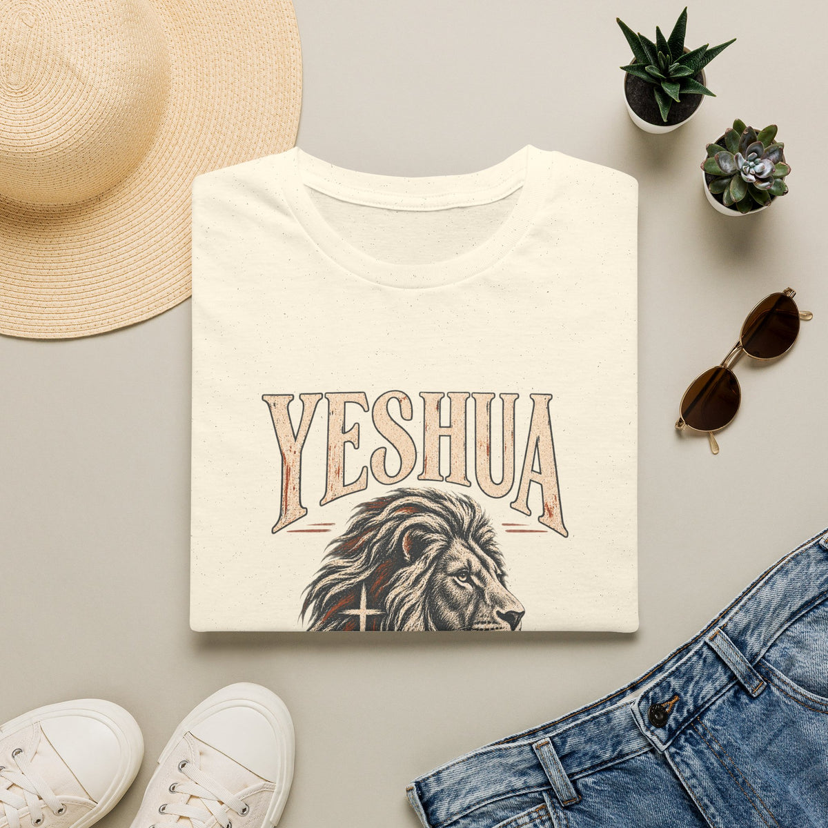 Yeshua Lion T-Shirt — ‘Lion of Judah’ Christian Faith Tee