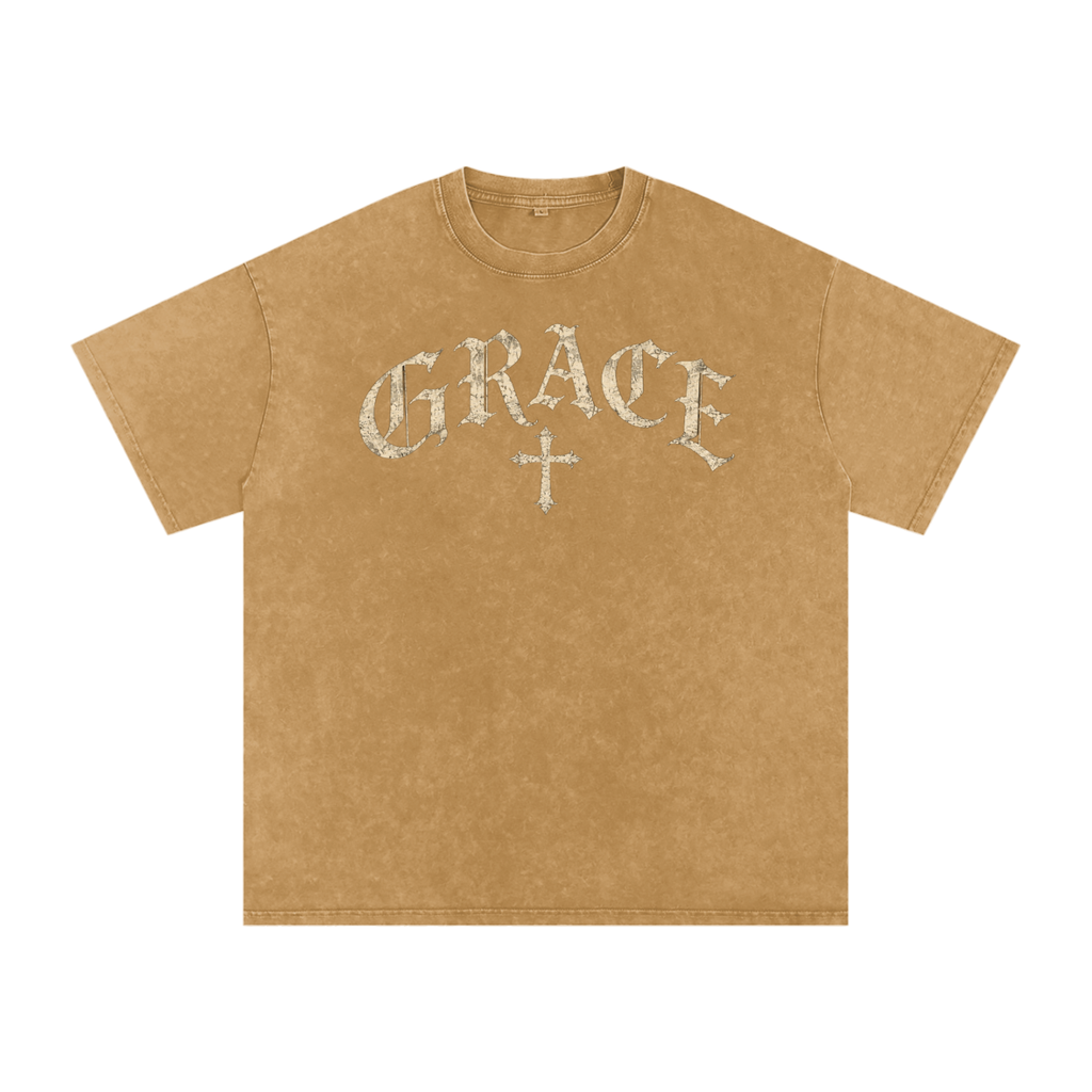 Grace Gothic Cross Tee – Vintage Christian Streetwear