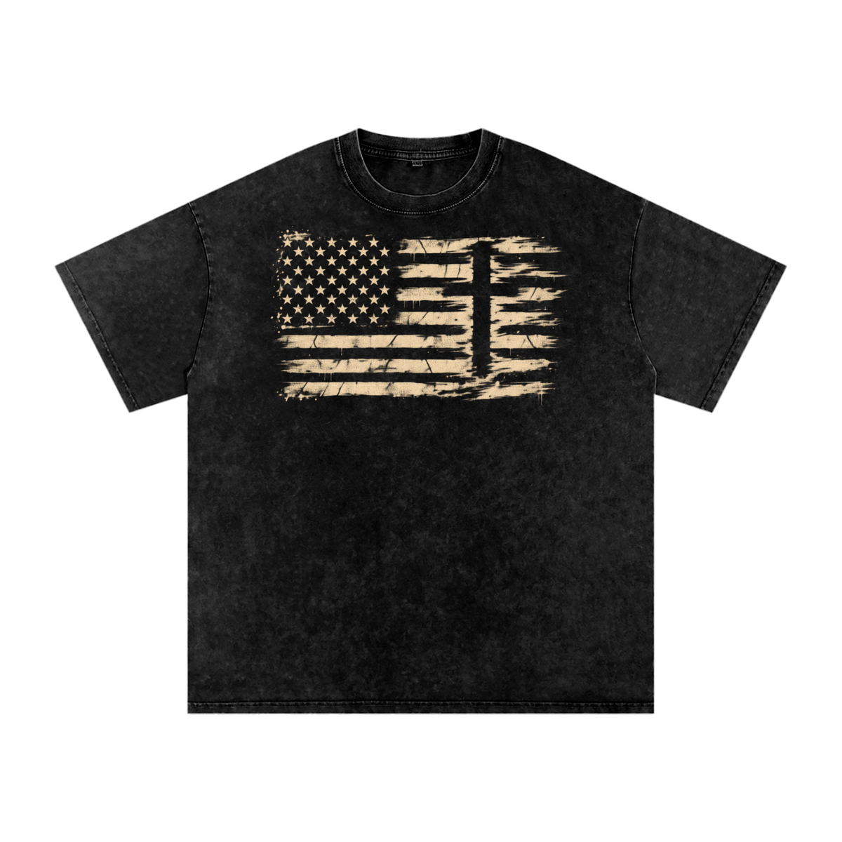 Distressed American Flag Cross Shirt