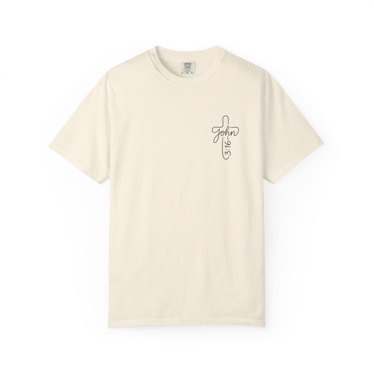 Line Art Jesus Face T-Shirt | Crown of Thorns Scripture Circle John 3:16