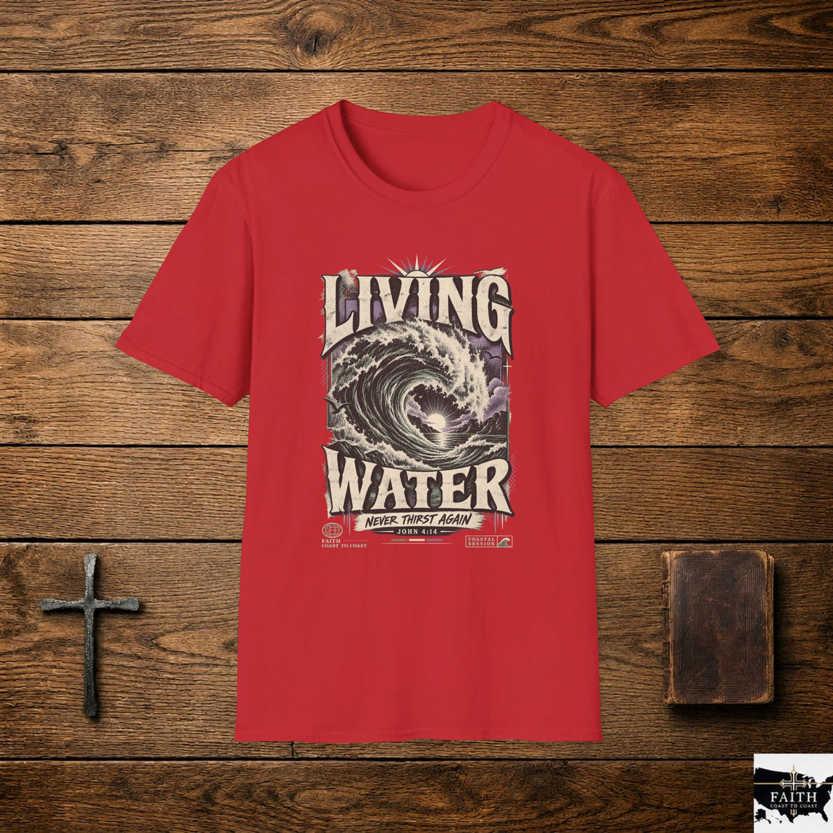 Living Water T-Shirt — Vintage Wave Graphic Tee