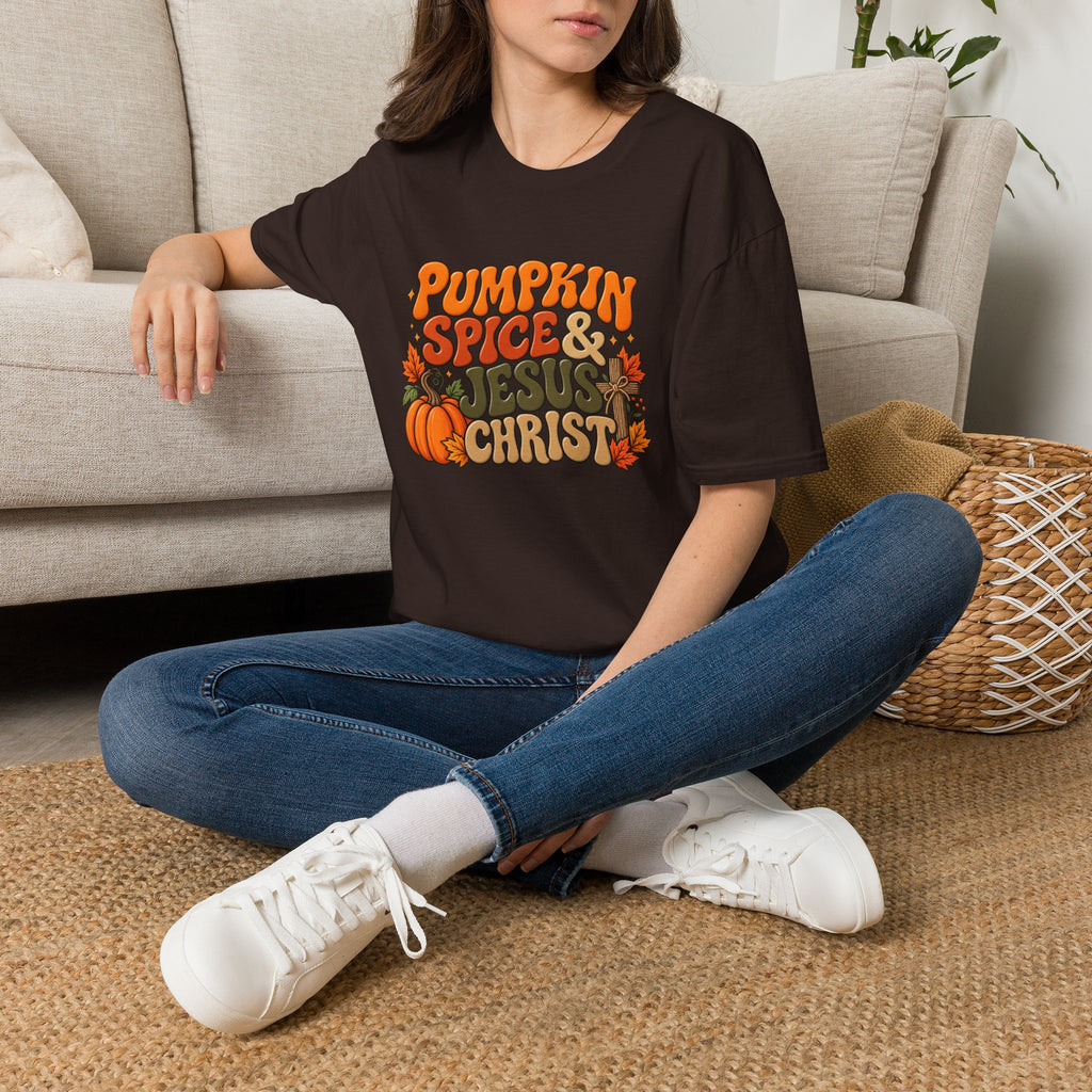 Pumpkin Spice & Jesus T‑Shirt — Fall Faith Graphic Tee