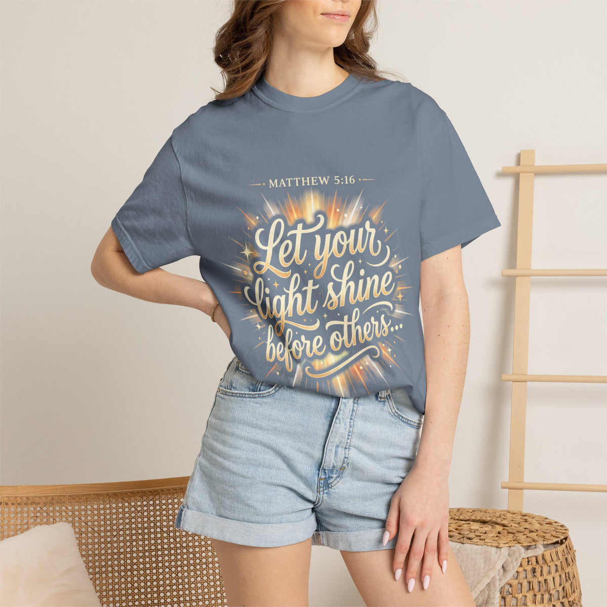 Let Your Light Shine T-Shirt — Matthew 5:16 Christian Graphic Tee