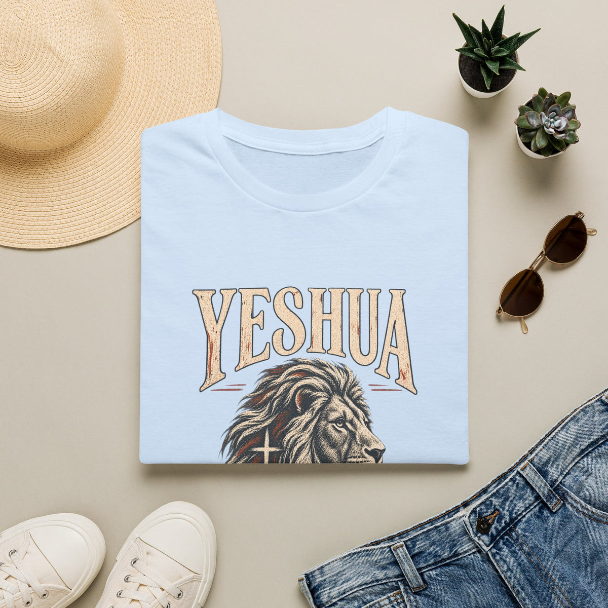 Yeshua Lion T-Shirt — ‘Lion of Judah’ Christian Faith Tee