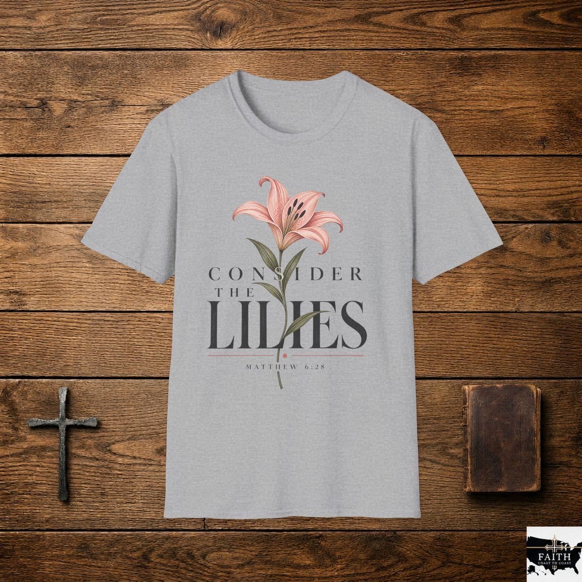 Pink Lily Illustration Consider The Lilies T-Shirt | Floral Tee