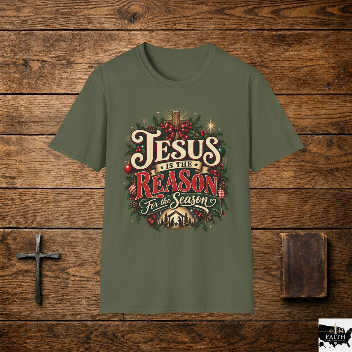 Jesus Is The Reason Christmas T-Shirt | Nativity Holiday Tee