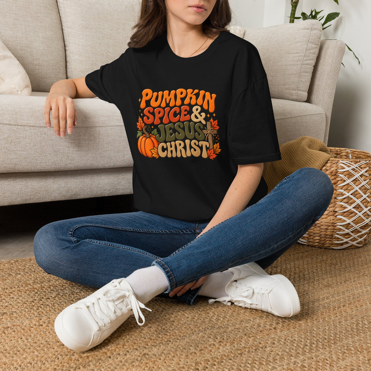 Pumpkin Spice & Jesus T‑Shirt — Fall Faith Graphic Tee