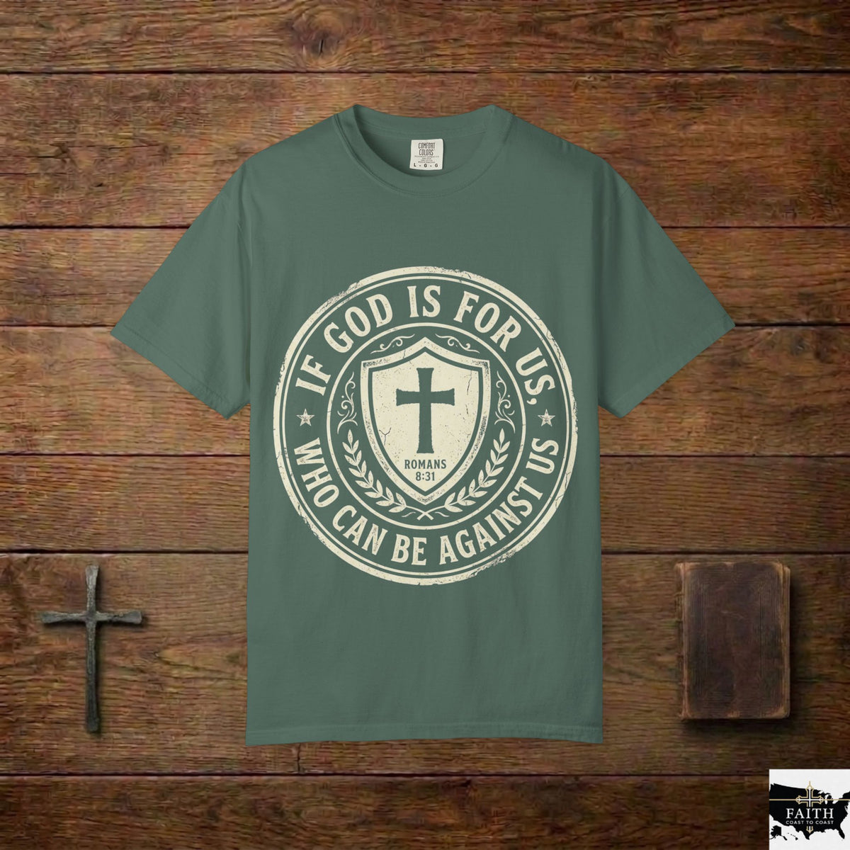 If God Is For Us T-Shirt — Christian Shield Faith Tee