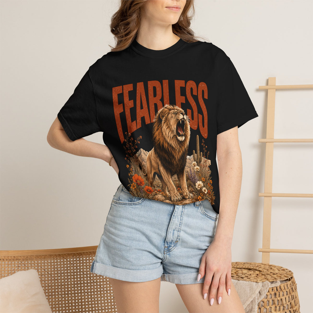 Fearless Lion T-Shirt — Inspirational Graphic Tee
