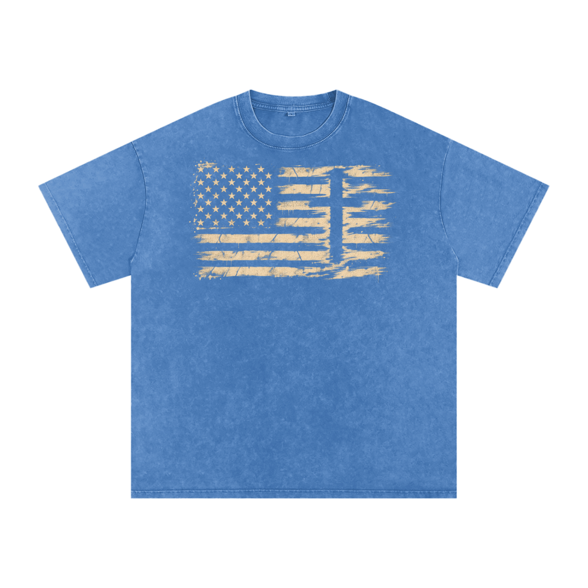 Distressed American Flag Cross Shirt