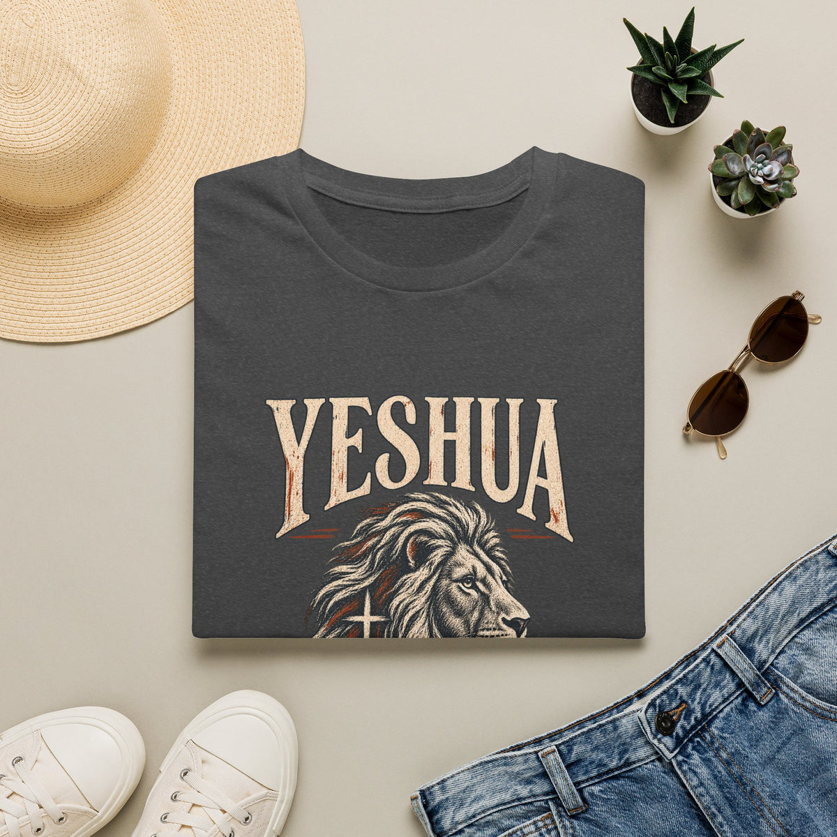 Yeshua Lion T-Shirt — ‘Lion of Judah’ Christian Faith Tee
