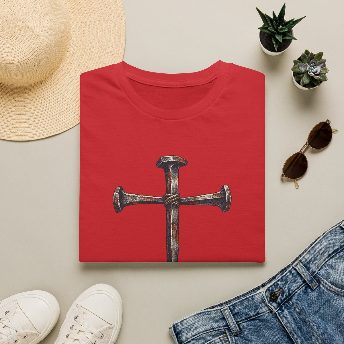 Christian 'It Is Finished' Nail Cross T-Shirt — Faith-Based Easter & Everyday Devotional Tee