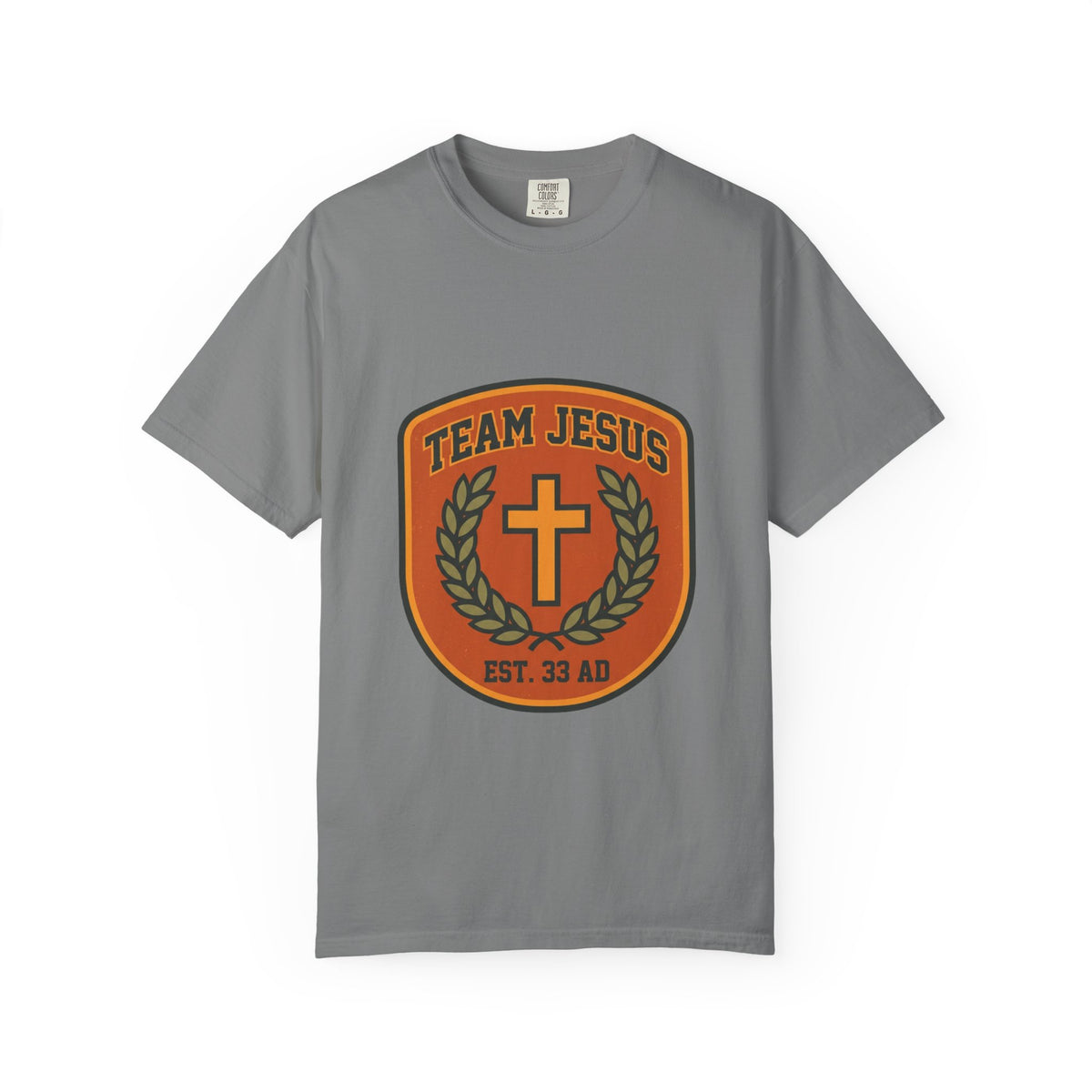 Team Jesus crest cross laurel T-shirt | Christian faith tee