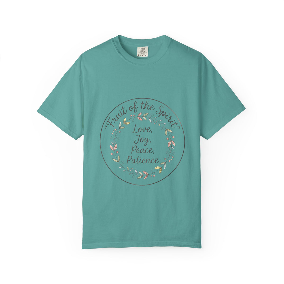 Fruit of the Spirit wreath T-Shirt | Love Joy Peace Patience design