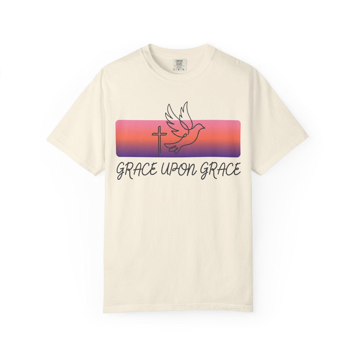 Grace Upon Grace dove and cross T-Shirt | Christian faith design