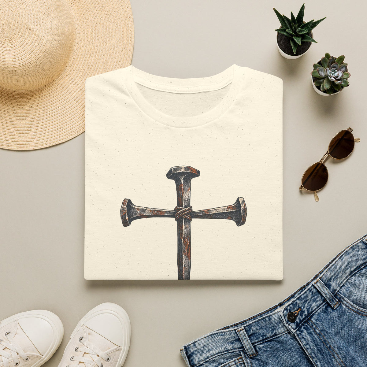 Christian 'It Is Finished' Nail Cross T-Shirt — Faith-Based Easter & Everyday Devotional Tee