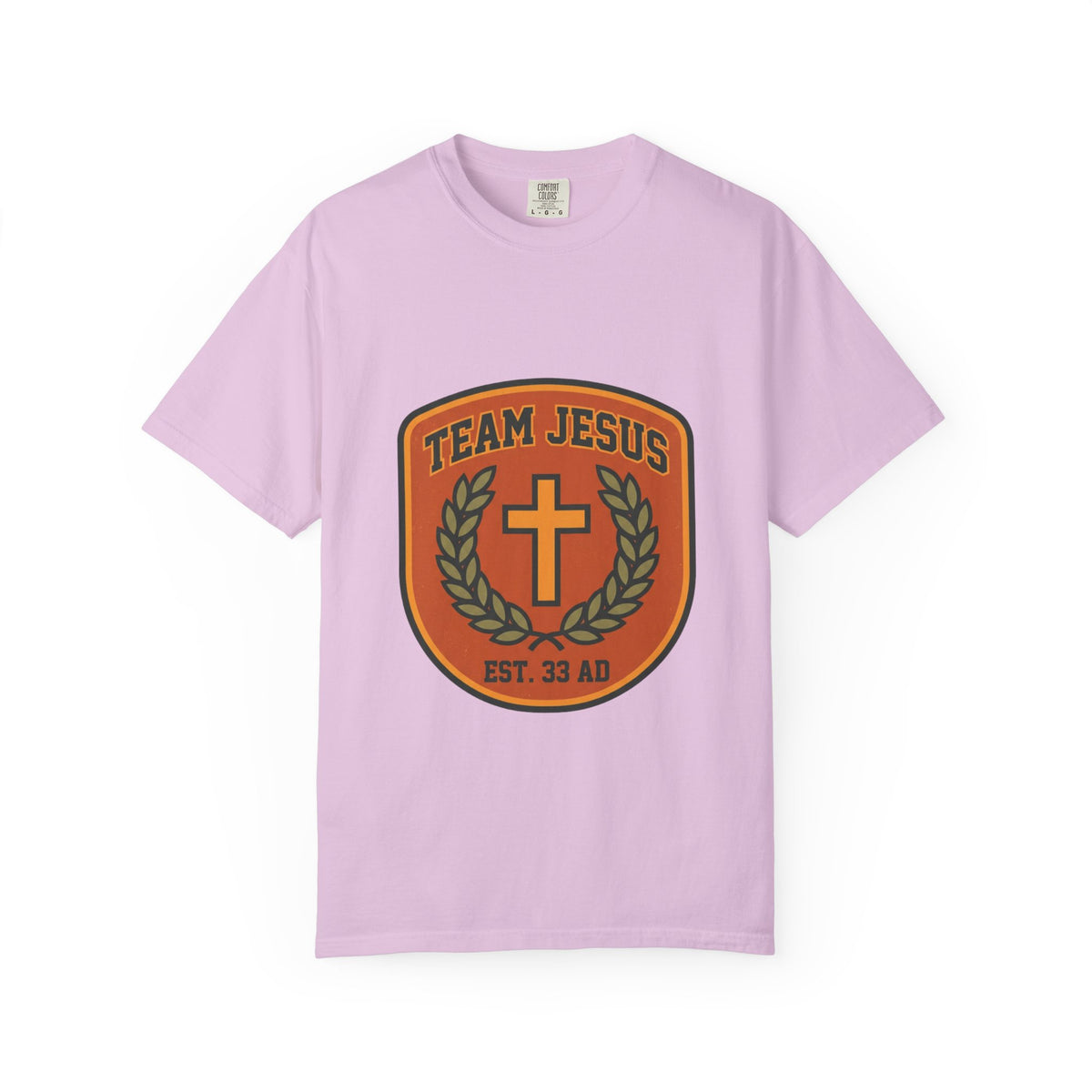 Team Jesus crest cross laurel T-shirt | Christian faith tee