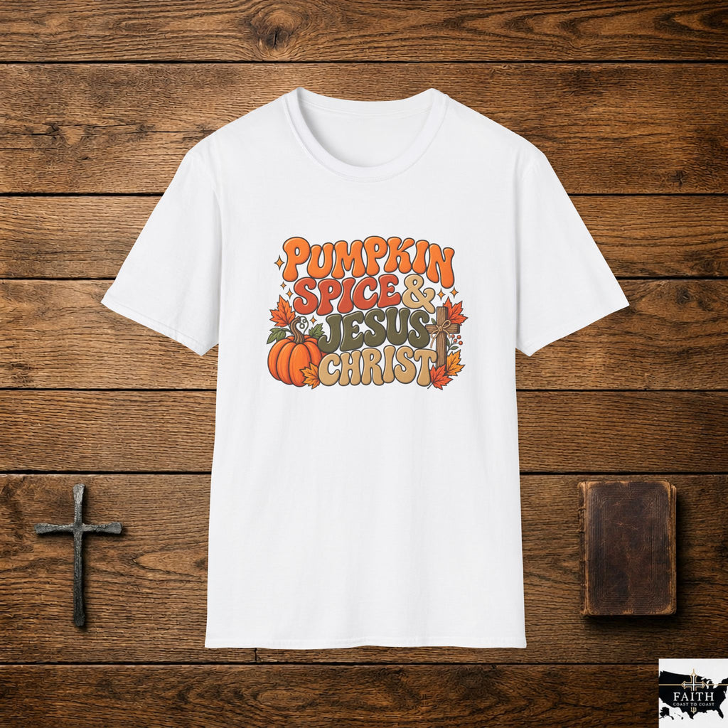 Pumpkin Spice & Jesus T‑Shirt — Fall Faith Graphic Tee