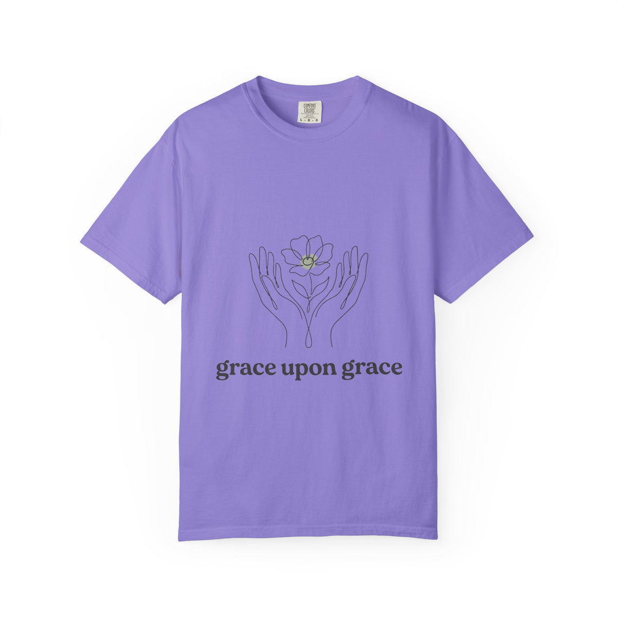 grace upon grace floral hands T-shirt | minimalist faith scripture design