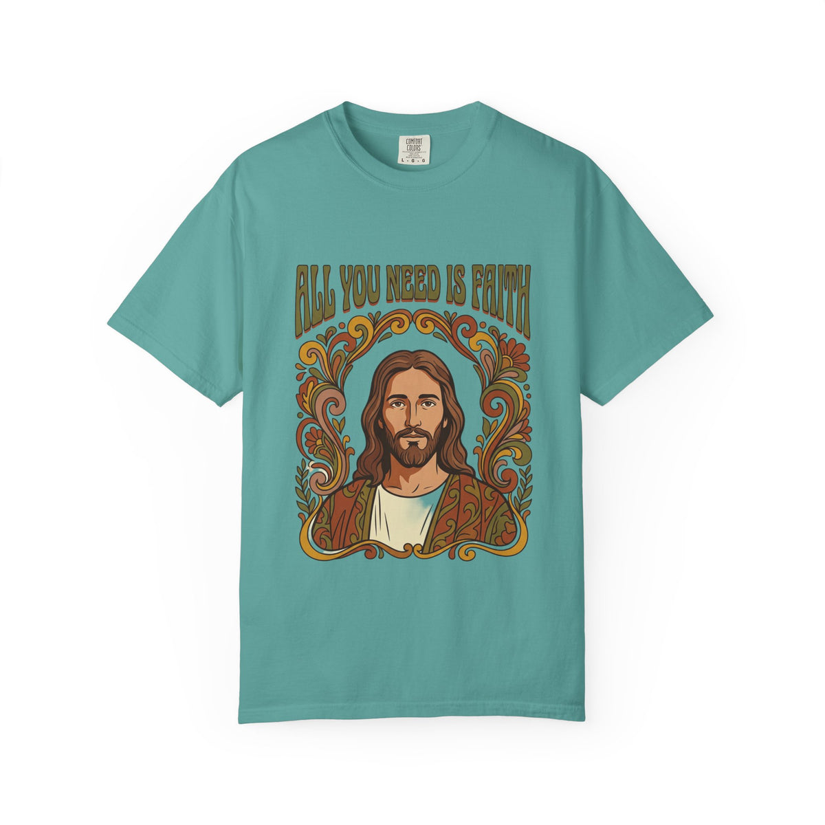 All You Need Is Faith Jesus Portrait T-shirt | Retro Religious Tee