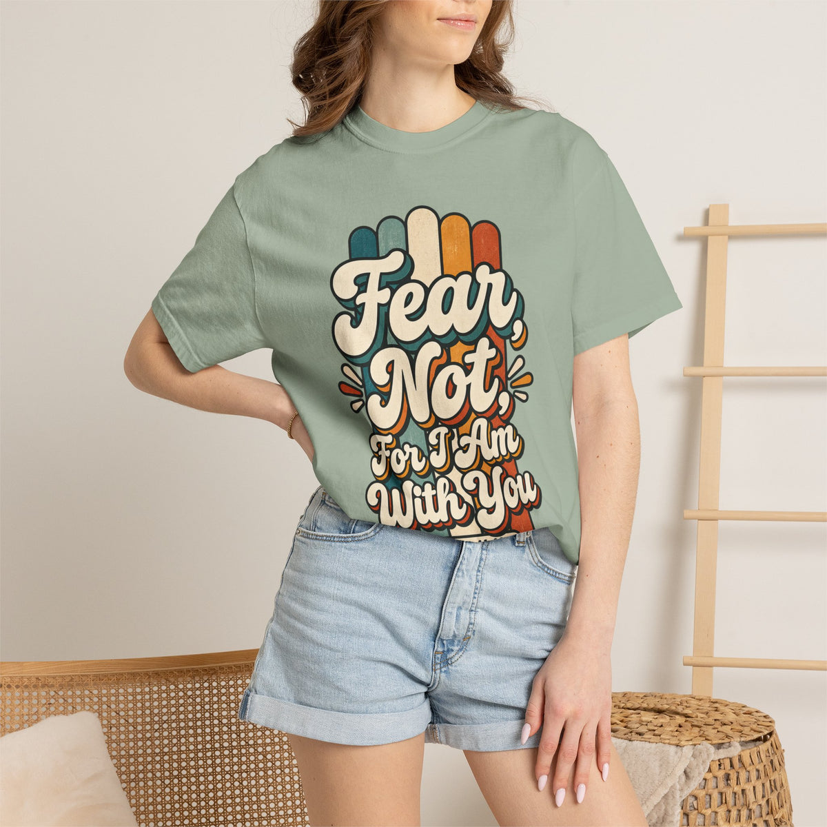 Fear Not T‑Shirt — "Fear Not, For I Am With You" Isaiah 41:10 Retro Christian Tee