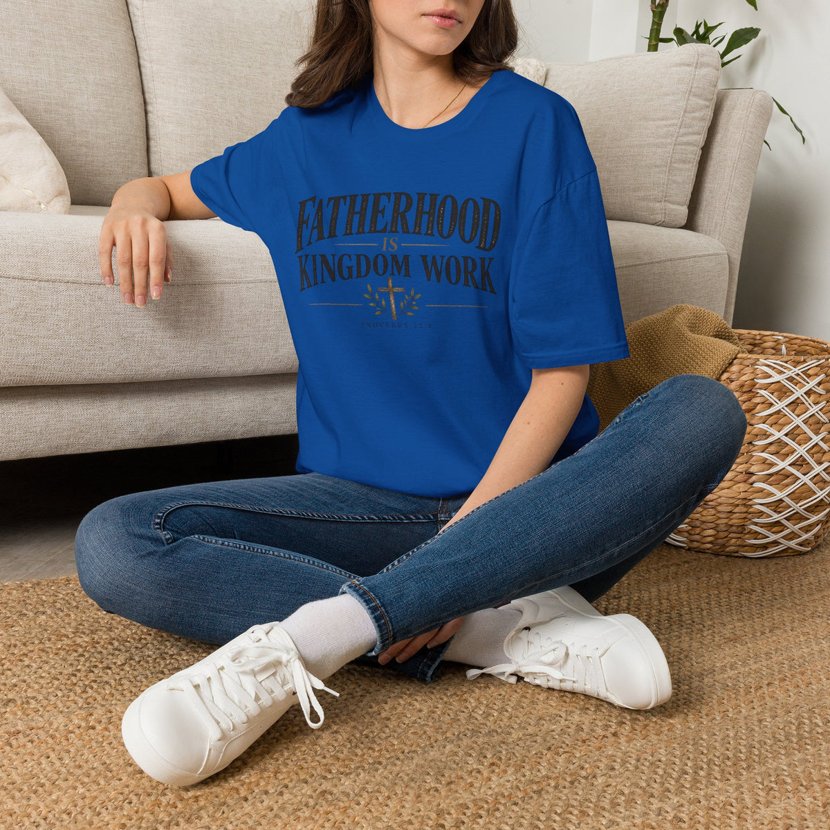 Fatherhood Is Kingdom Work T-Shirt — Christian Dad Scripture Tee (Proverbs 22:6)