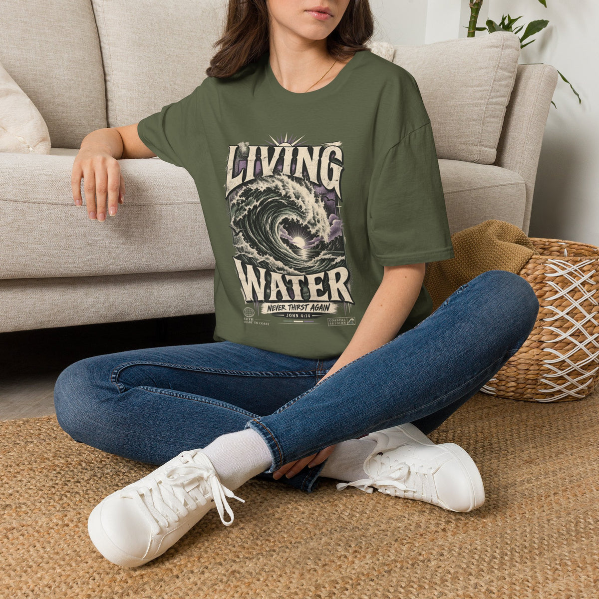 Living Water T-Shirt — Vintage Wave Graphic Tee
