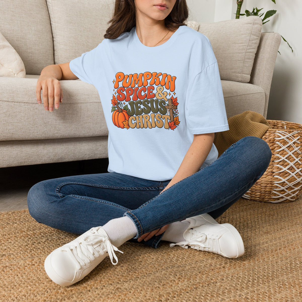 Pumpkin Spice & Jesus T‑Shirt — Fall Faith Graphic Tee