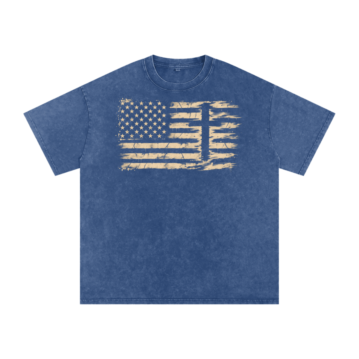 Distressed American Flag Cross Shirt