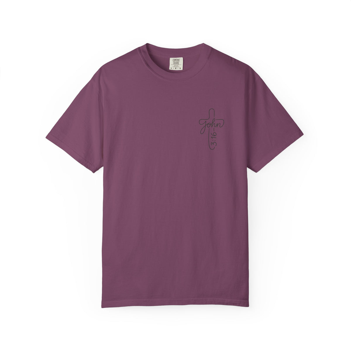 Line Art Jesus Face T-Shirt | Crown of Thorns Scripture Circle John 3:16