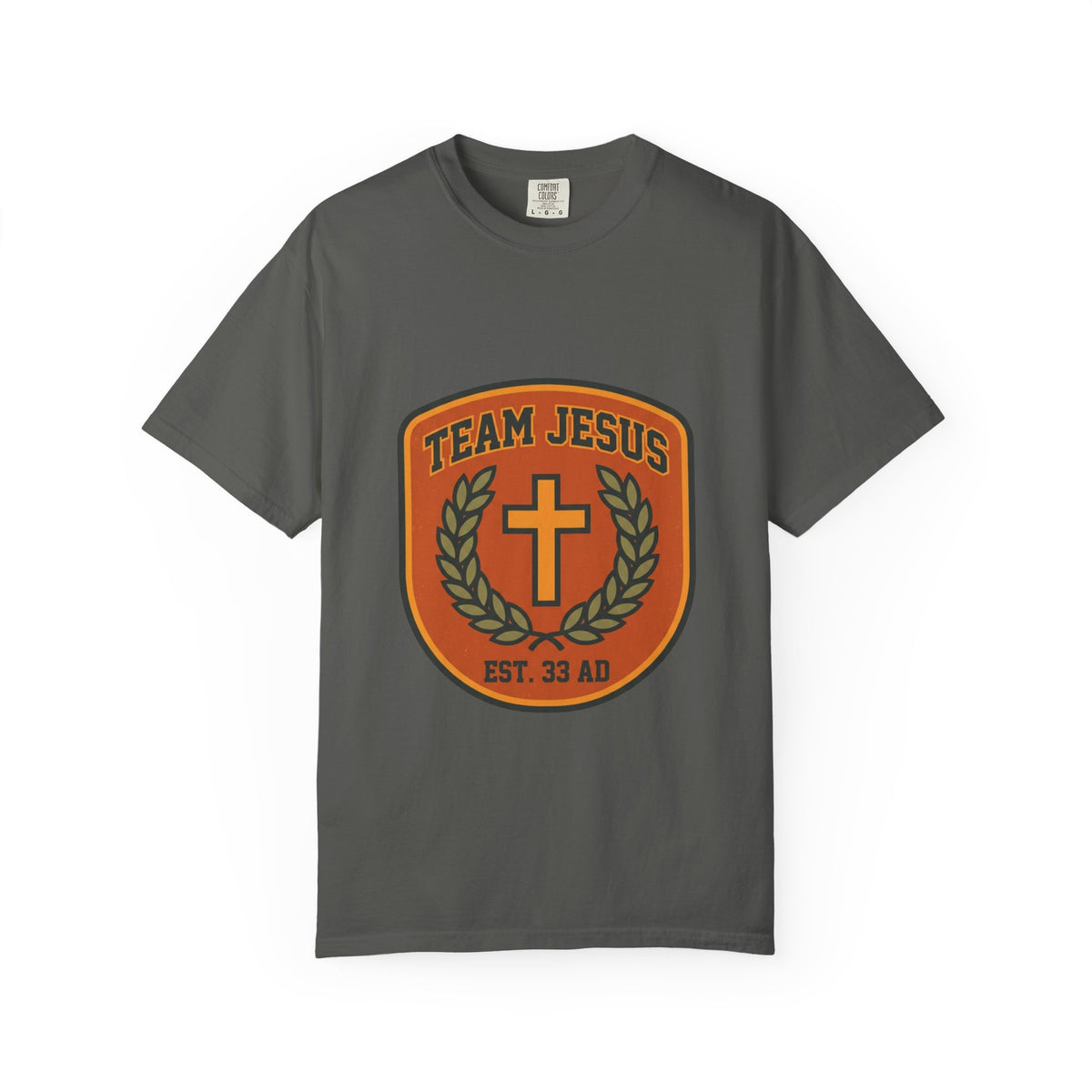 Team Jesus crest cross laurel T-shirt | Christian faith tee