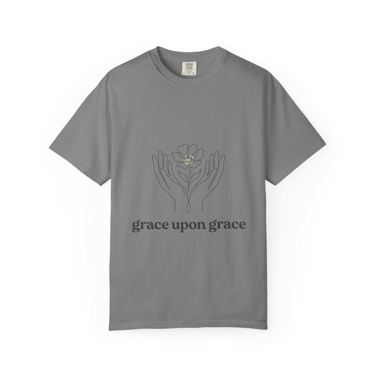 grace upon grace floral hands T-shirt | minimalist faith scripture design