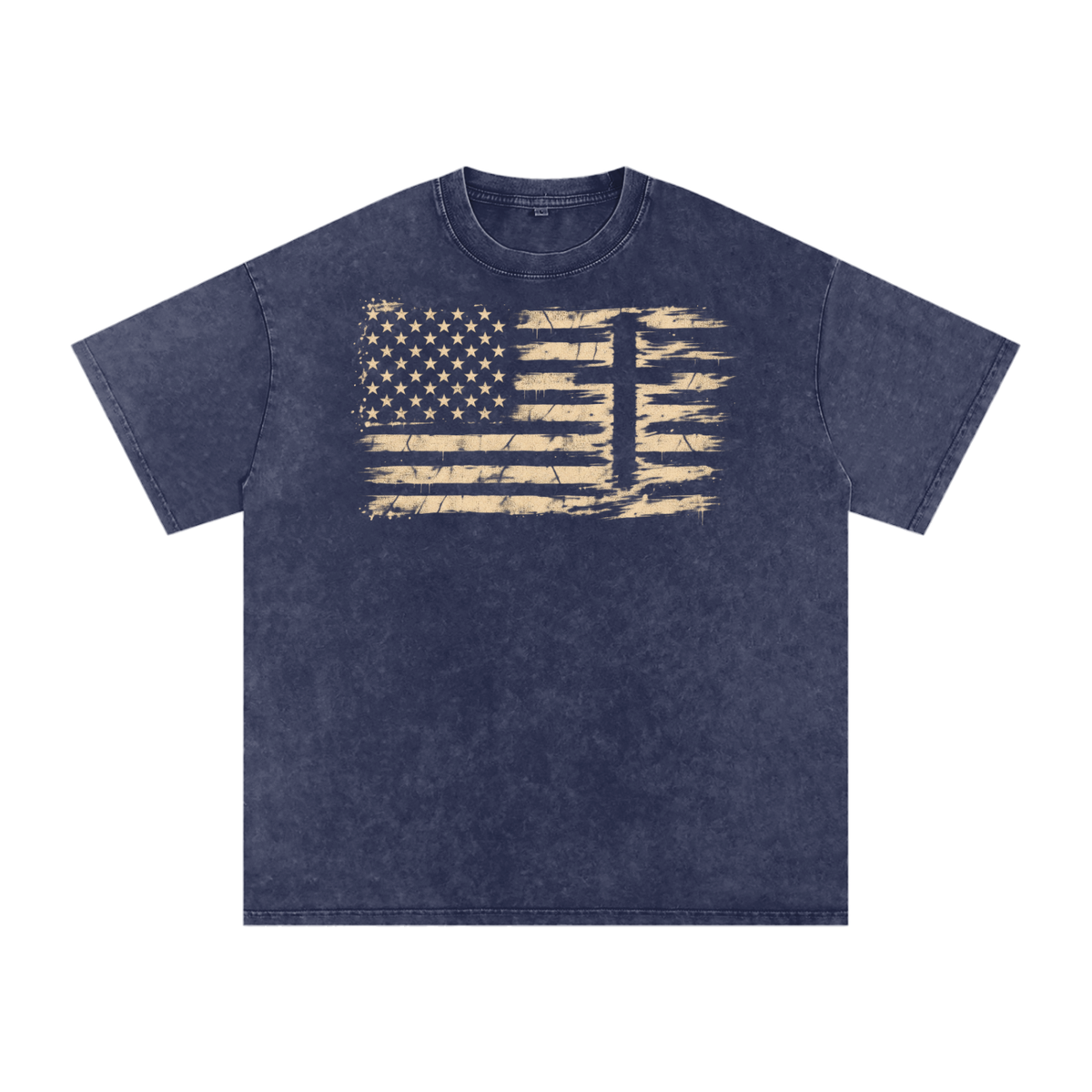 Distressed American Flag Cross Shirt