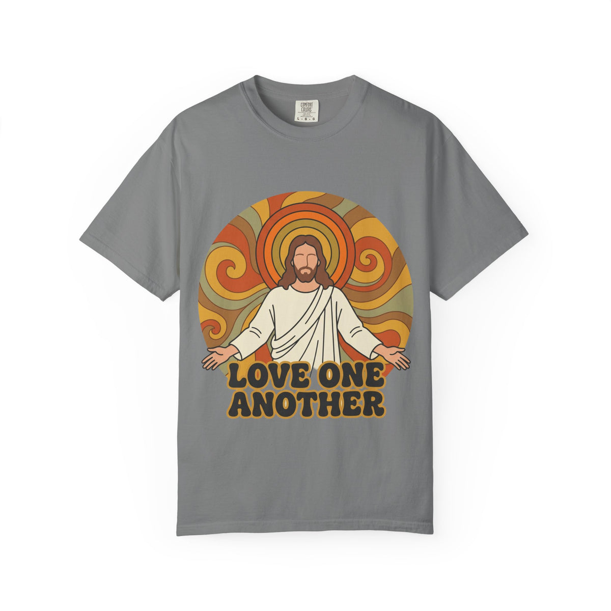 Love One Another Jesus Illustration T-Shirt | Retro Religious Tee