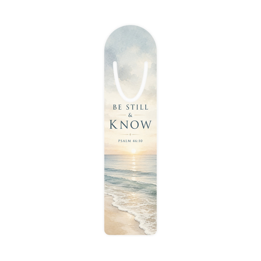 Be Still & Know Psalm 46:10 Bookmark | Beach Sunrise Scripture Metal Bookmark