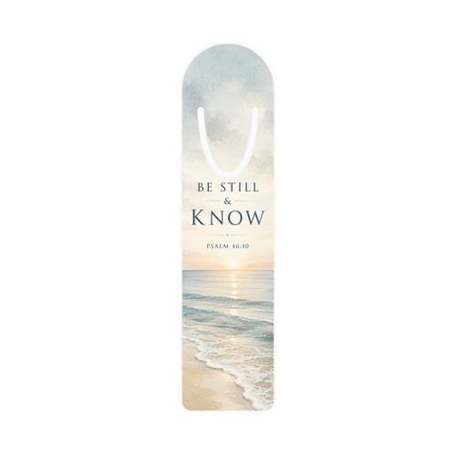 Be Still & Know Psalm 46:10 Bookmark | Beach Sunrise Scripture Metal Bookmark