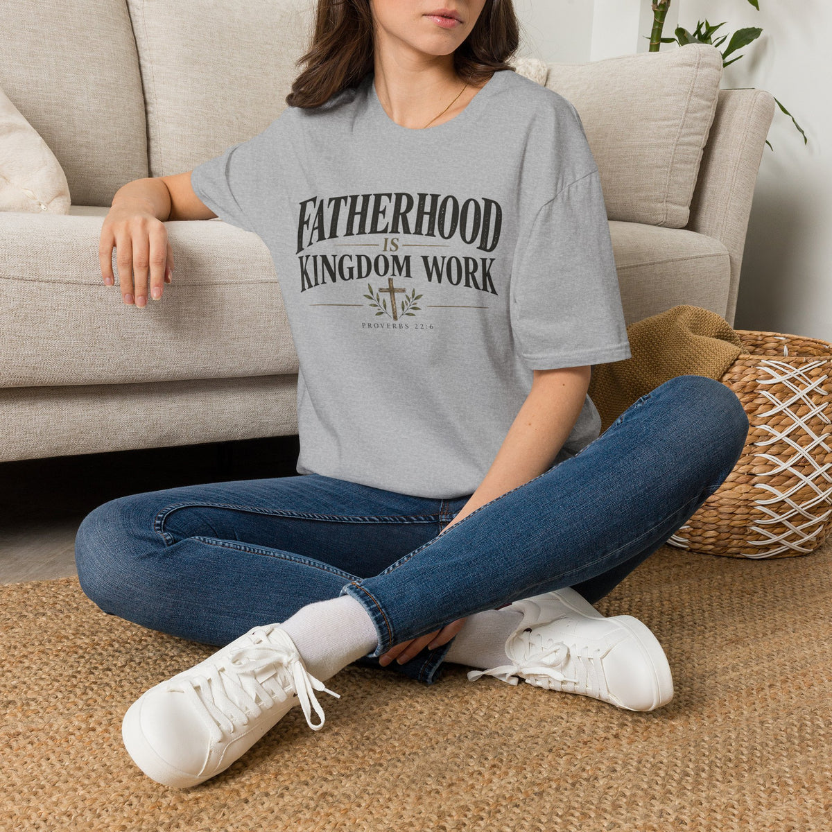 Fatherhood Is Kingdom Work T-Shirt — Christian Dad Scripture Tee (Proverbs 22:6)