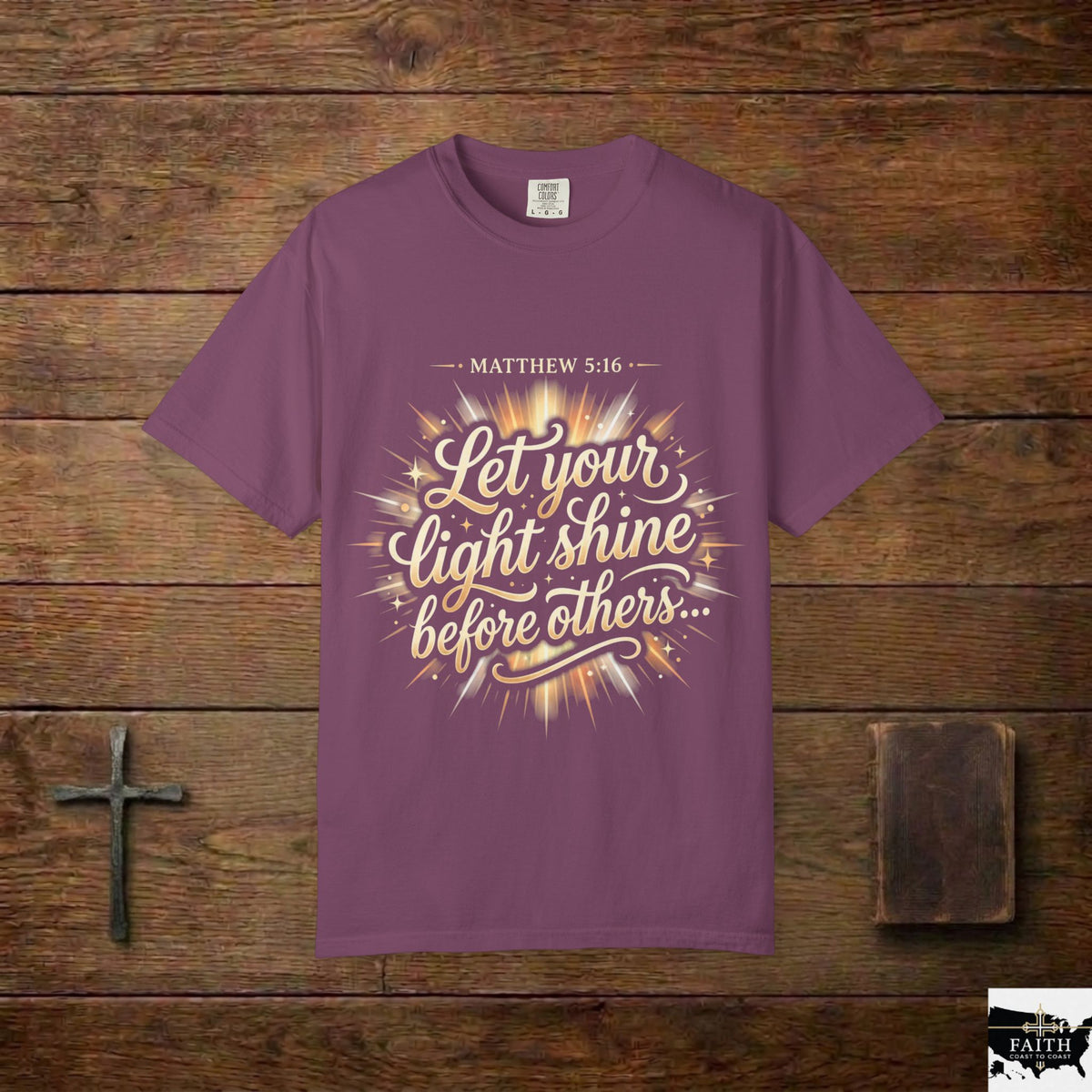 Let Your Light Shine T-Shirt — Matthew 5:16 Christian Graphic Tee