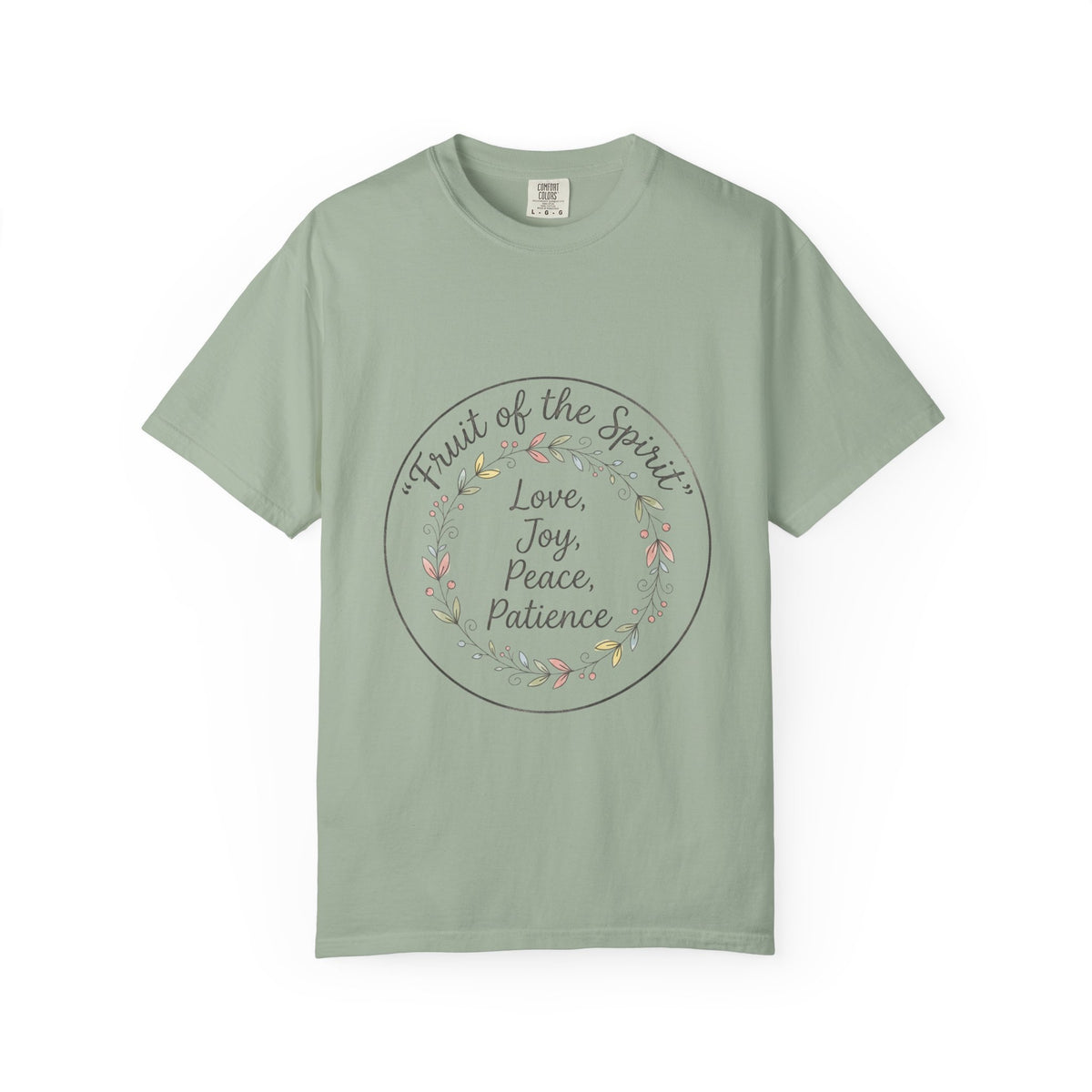 Fruit of the Spirit wreath T-Shirt | Love Joy Peace Patience design