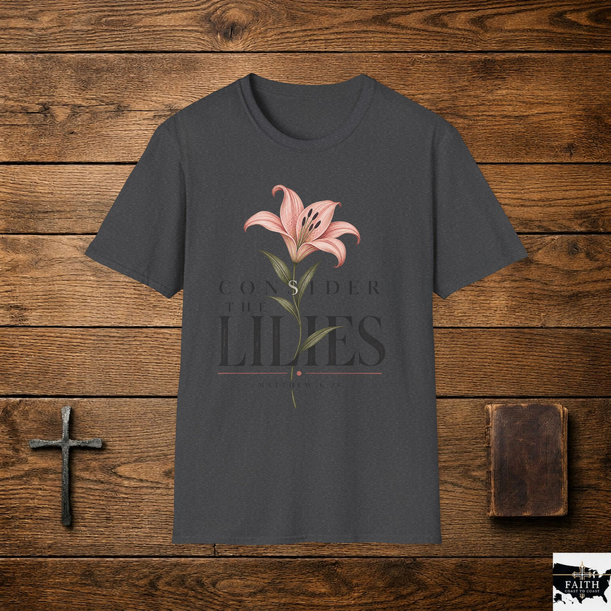 Pink Lily Illustration Consider The Lilies T-Shirt | Floral Tee