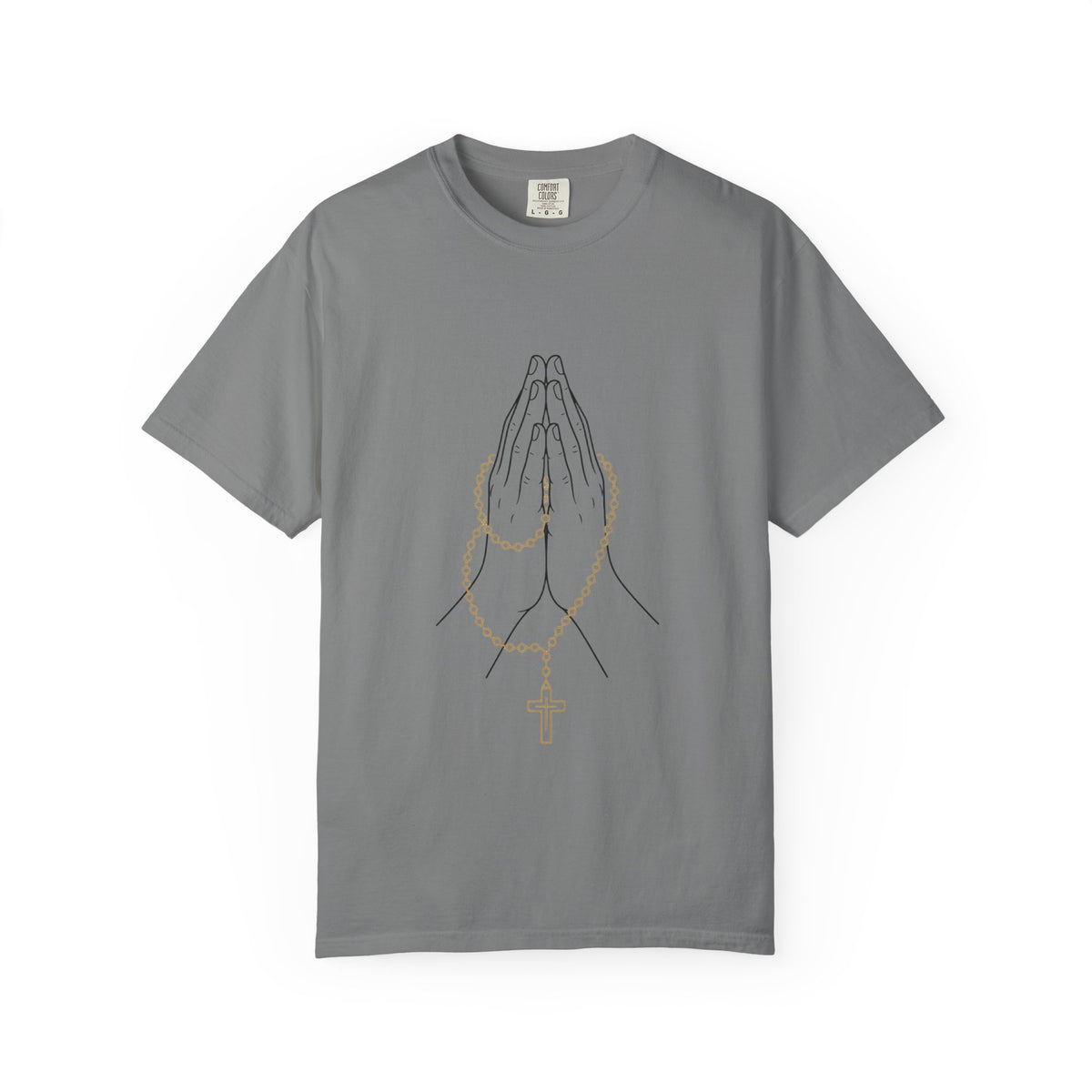 Praying Hands with Rosary T-Shirt | Religious Faith Christian Tee