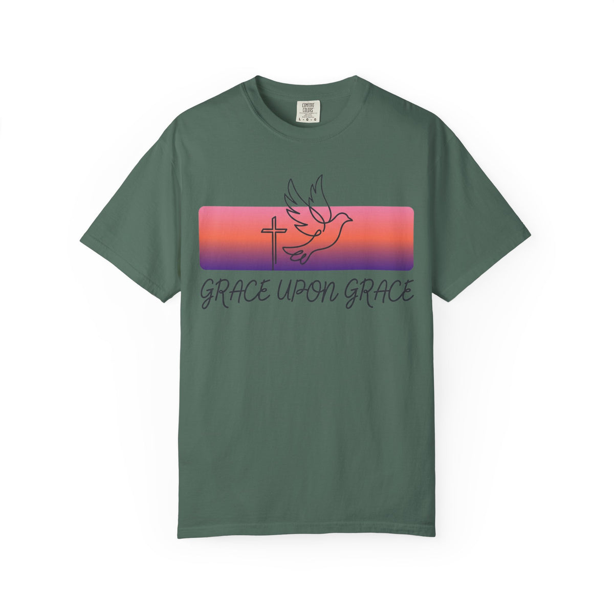 Grace Upon Grace dove and cross T-Shirt | Christian faith design